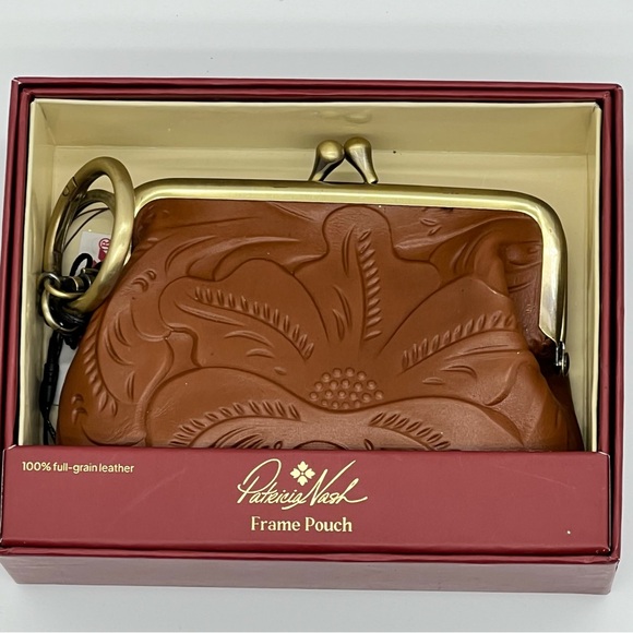 Patricia Nash Brown Embossed Leather Coin Purse - Picture 8 of 10